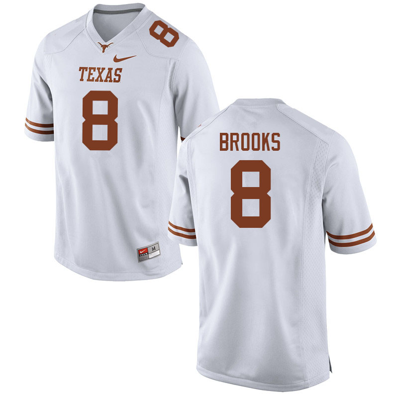 Men #8 Terrance Brooks Texas Longhorns College Football Jerseys Sale-White